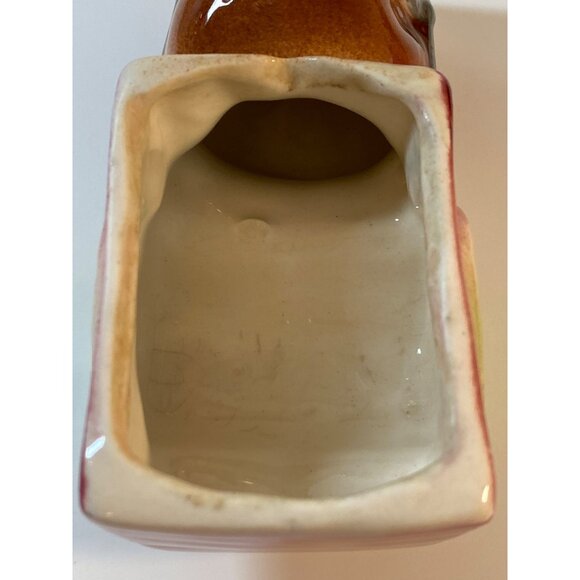 VTG Planter Ceramic Pottery Kitschy Donkey Burro Pulling Wagon Cart - Picture 11 of 14